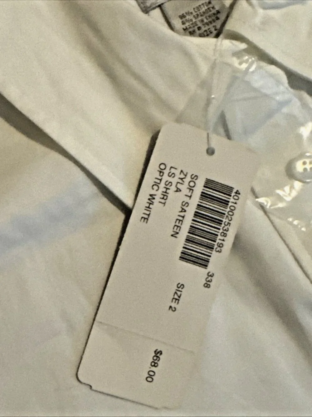Y2K Chico's White Shirt Womens Oxford Long Sleeve Button Down Career Stretch NEW